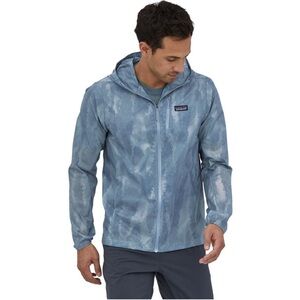 Patagonia Houdini Jacket Mens XL Blue Camo Hooded Windbreaker Lightweight